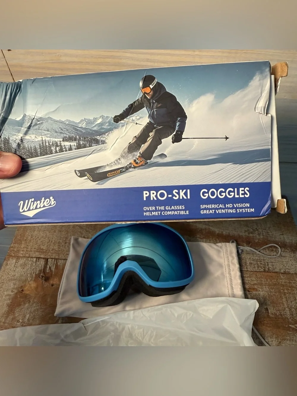 Blue Kids Ski Goggles - Youth Snowboarding Sunglasses
